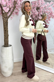 Teddy inspired trui - Bordeaux