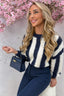 Stripe it up knitted sweater - Navy