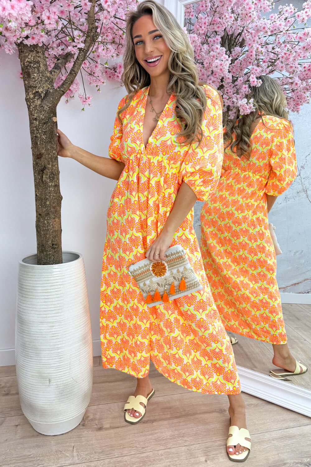 Seashell cotton dress - Oranje