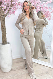 Button up comfy co-ord - Taupe