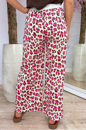 Multi color leopard flowy pants - Bruin