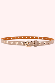 Golden hearts riem - Taupe