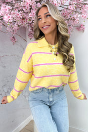 Sunny stripe trui - Geel