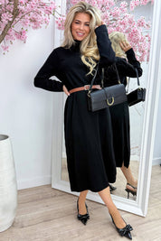 Sooo soft midi dress - Zwart