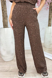 Lovely paillets pants - Bruin