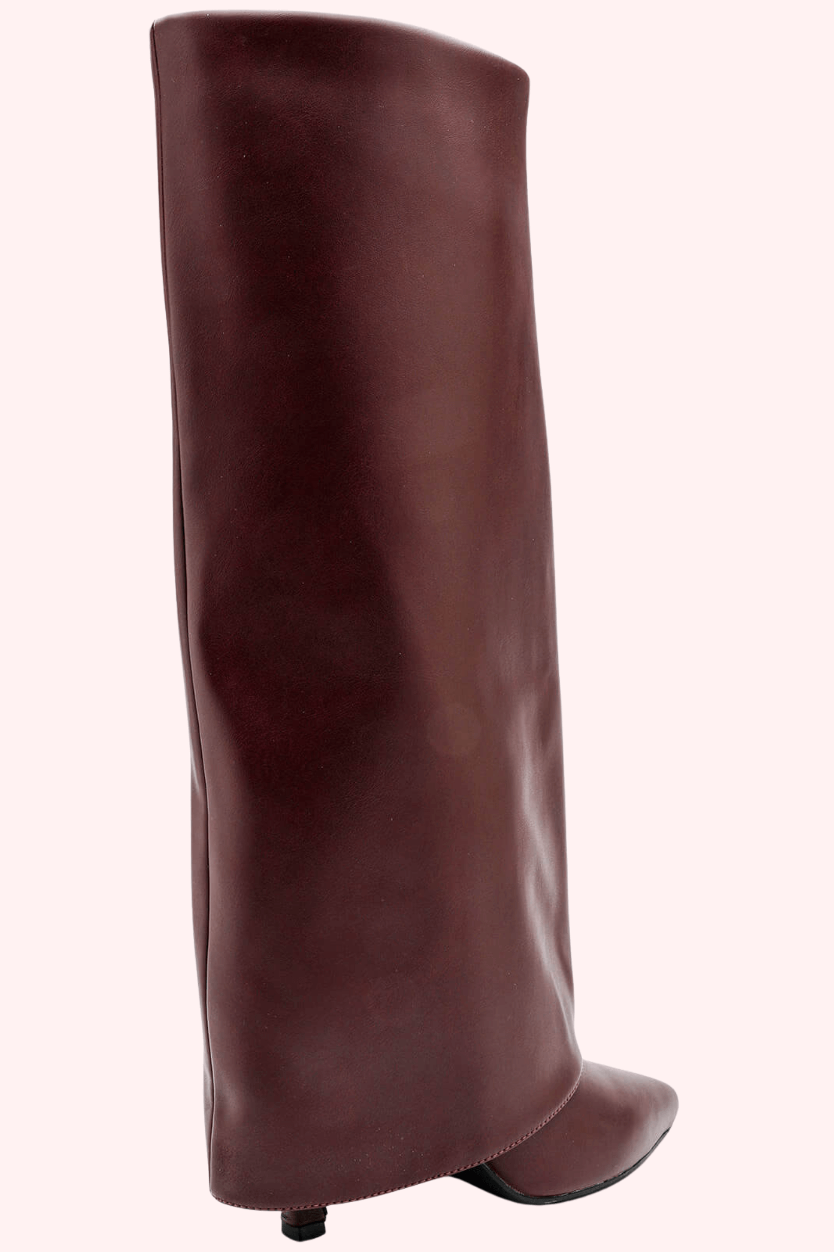 Leather look overlap heels - Bordeaux