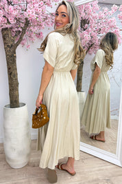 Deluxe bow dress - Beige