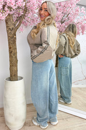 Leopard stripe bomber - Taupe