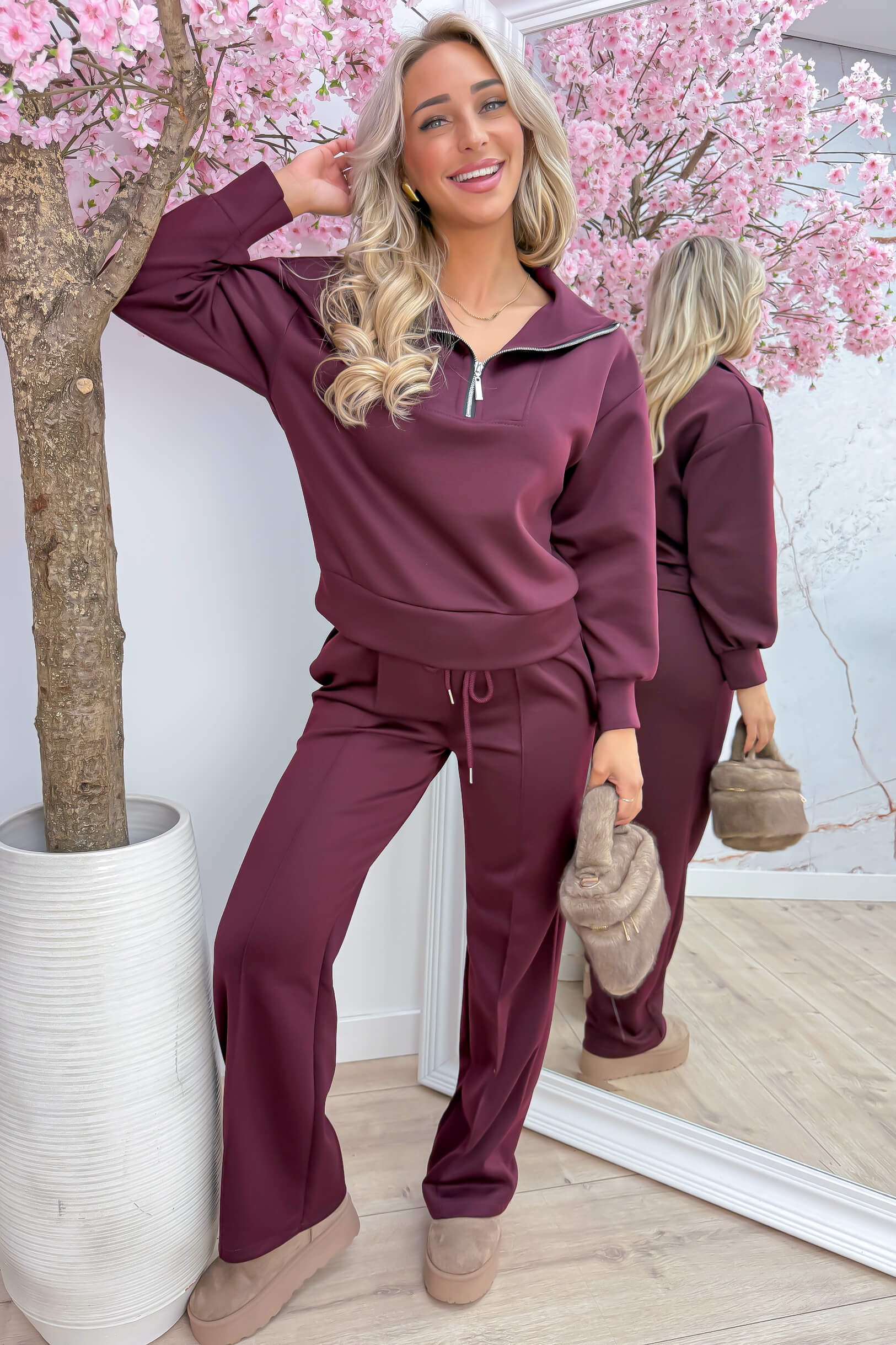 One zip away from comfy co-ord - Bordeaux