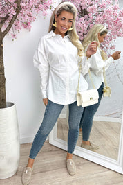 Smocked basic blouse - Wit
