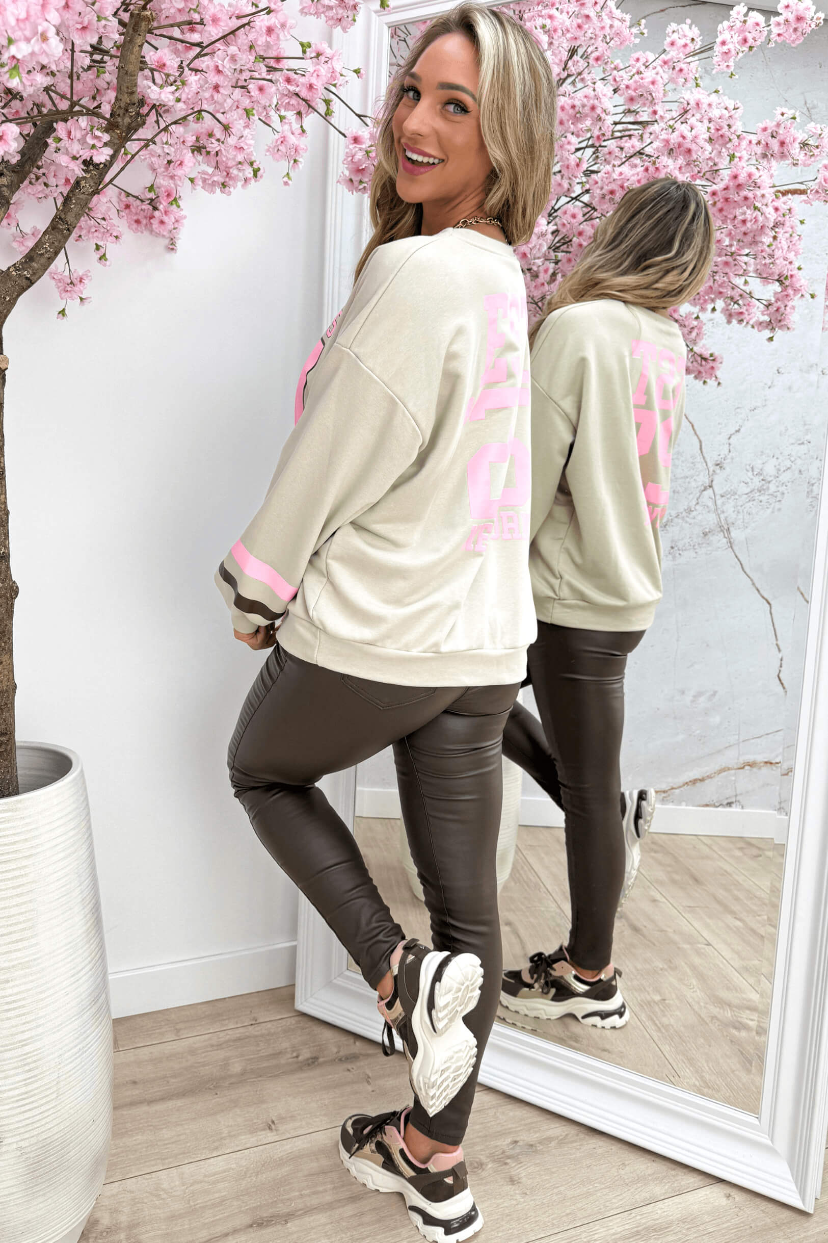 NY OVERSIED SWEATER - Beige