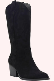 Howdy suede look cowboy boots - Zwart