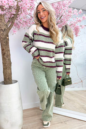 Mila stripe trui - Army