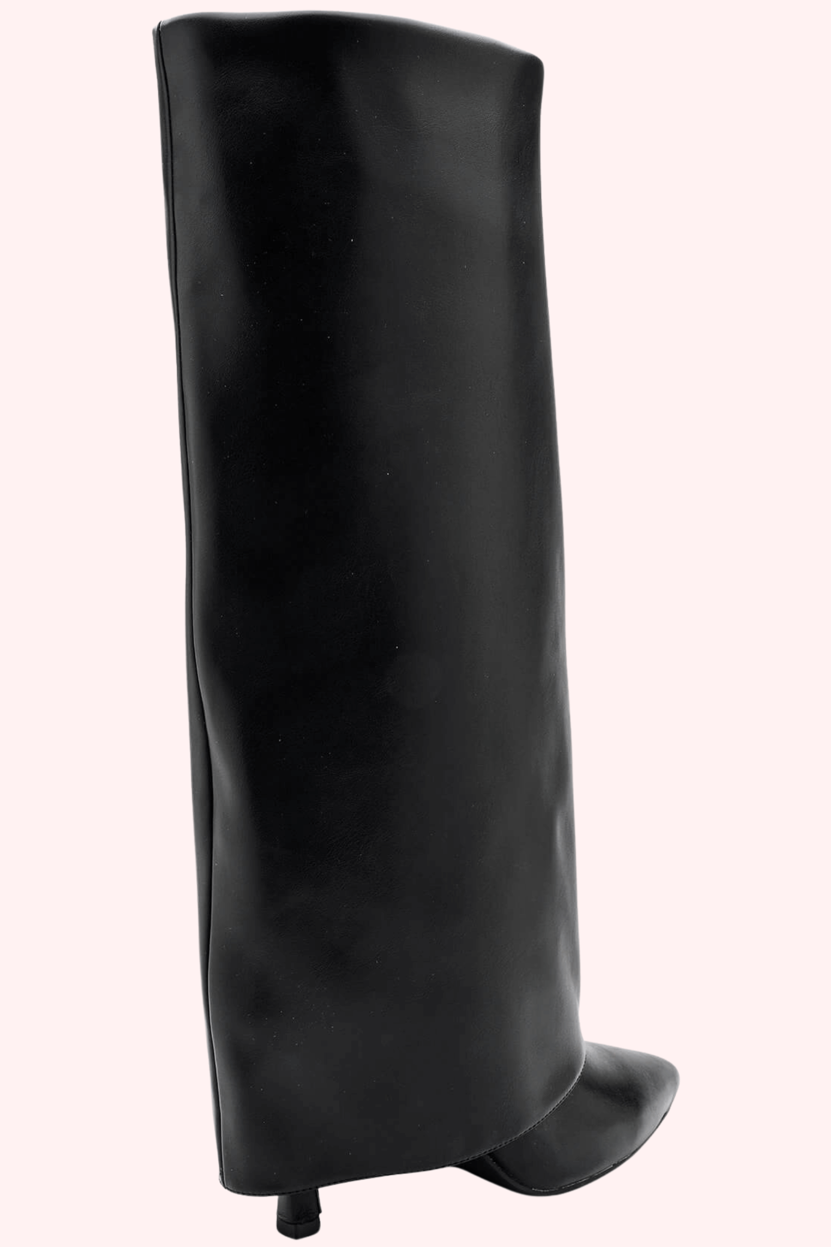 Leather look overlap heels - Zwart