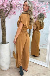 Rio ruffle jumpsuit - Camel