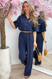 Formentera cotton jumpsuit - Navy