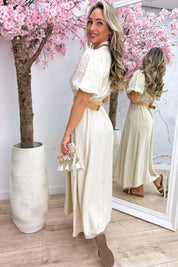 Monaco maxi dress (Incl. riem) - Beige