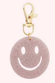 Keep smiling bag charm - Oud roze