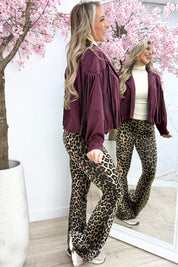 Yeehaw fringe suede look jacket - Bordeaux