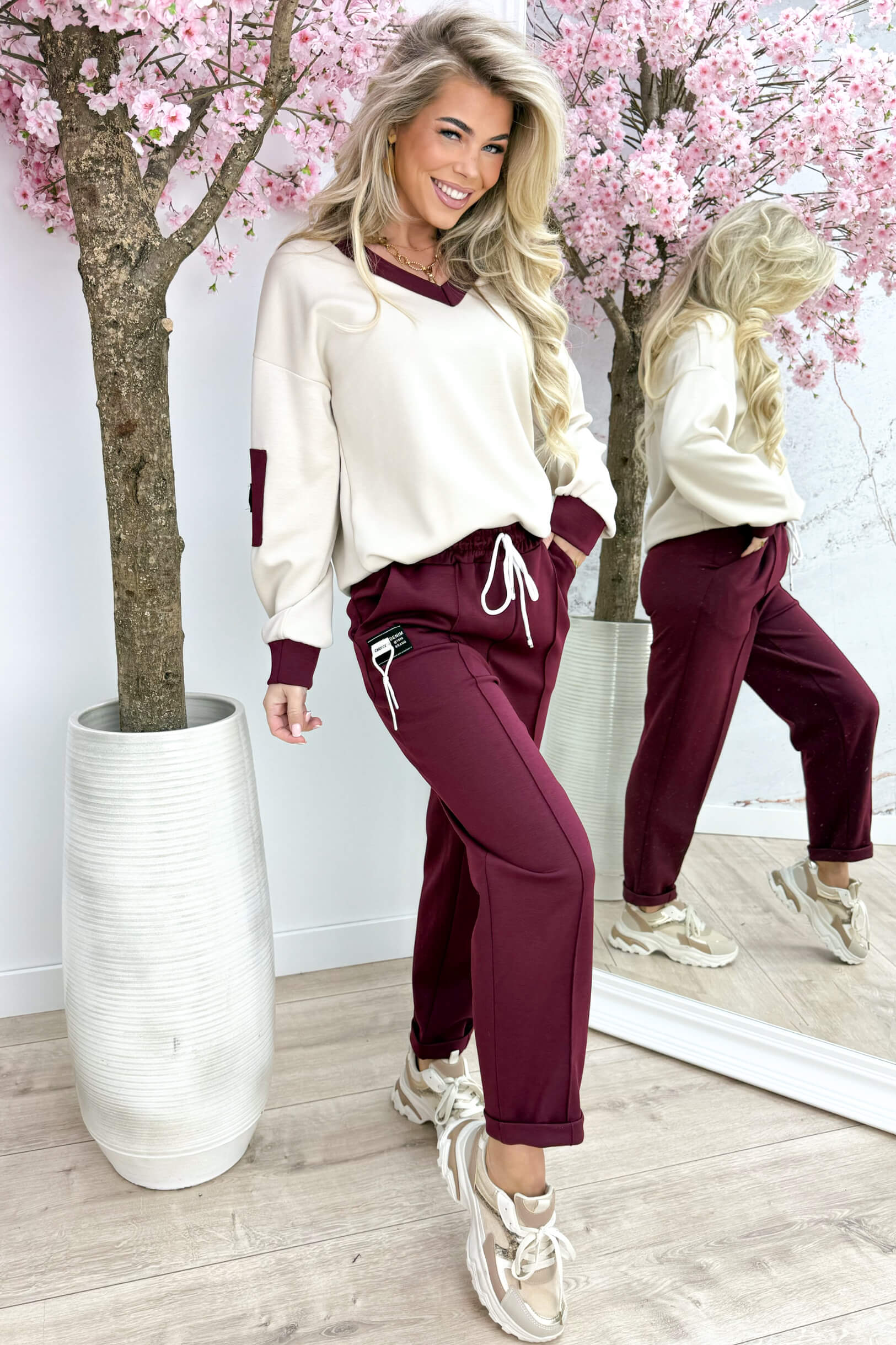 Choice embleem comfy co-ord - Bordeaux