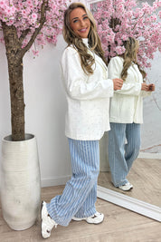 Oversized diamond blazer - Wit