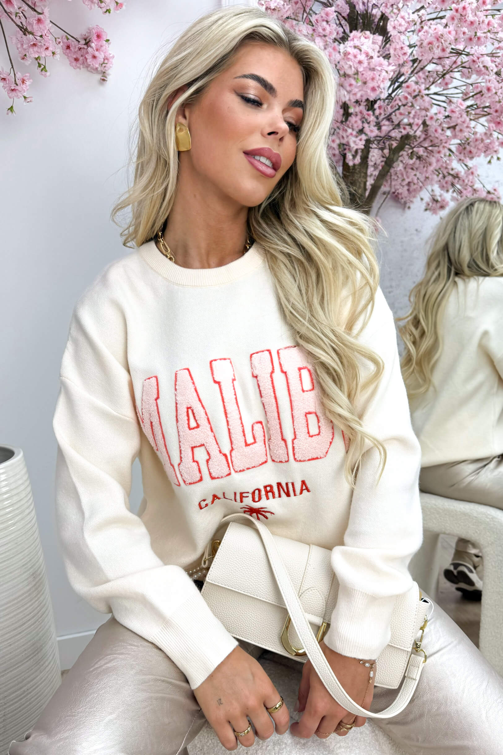 Malibu Peachy Teddy Sweater - Beige