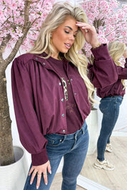 Always right suede look bomber - Bordeaux