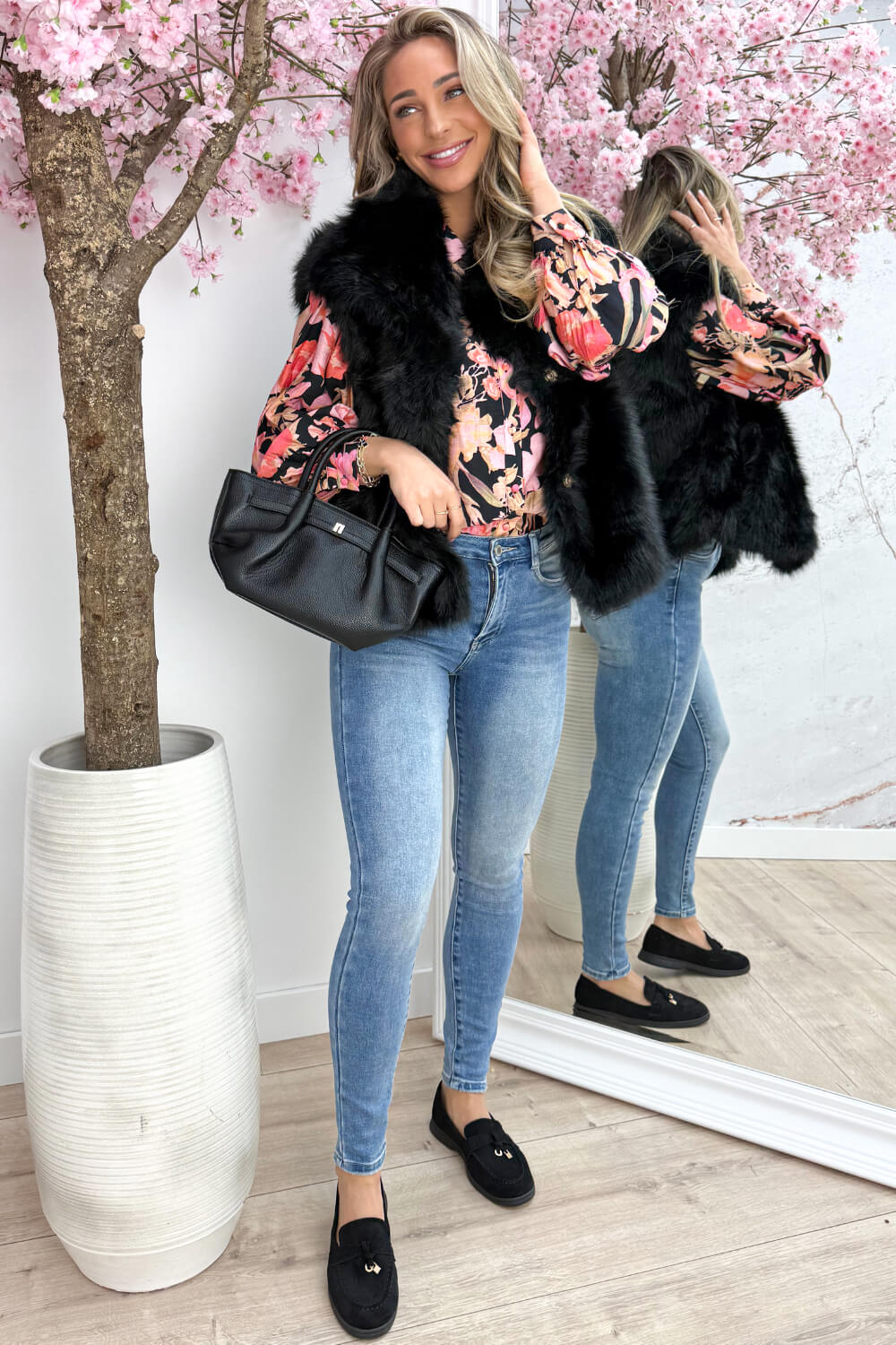 Fluffy vibes gilet - Zwart