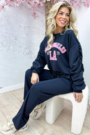 Smocked la comfy co-ord - Navy