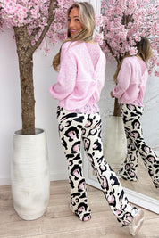 Twist and lace trui - Roze