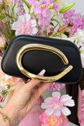 Golden curve clutch - Zwart