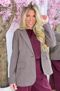 The sparkling check blazer - Bordeaux