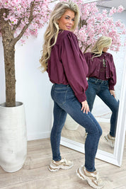 Always right suede look bomber - Bordeaux