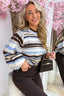 Cold days stripe sweater - Sky blue