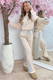 Wild stripe colorful comfy co-ord - Beige