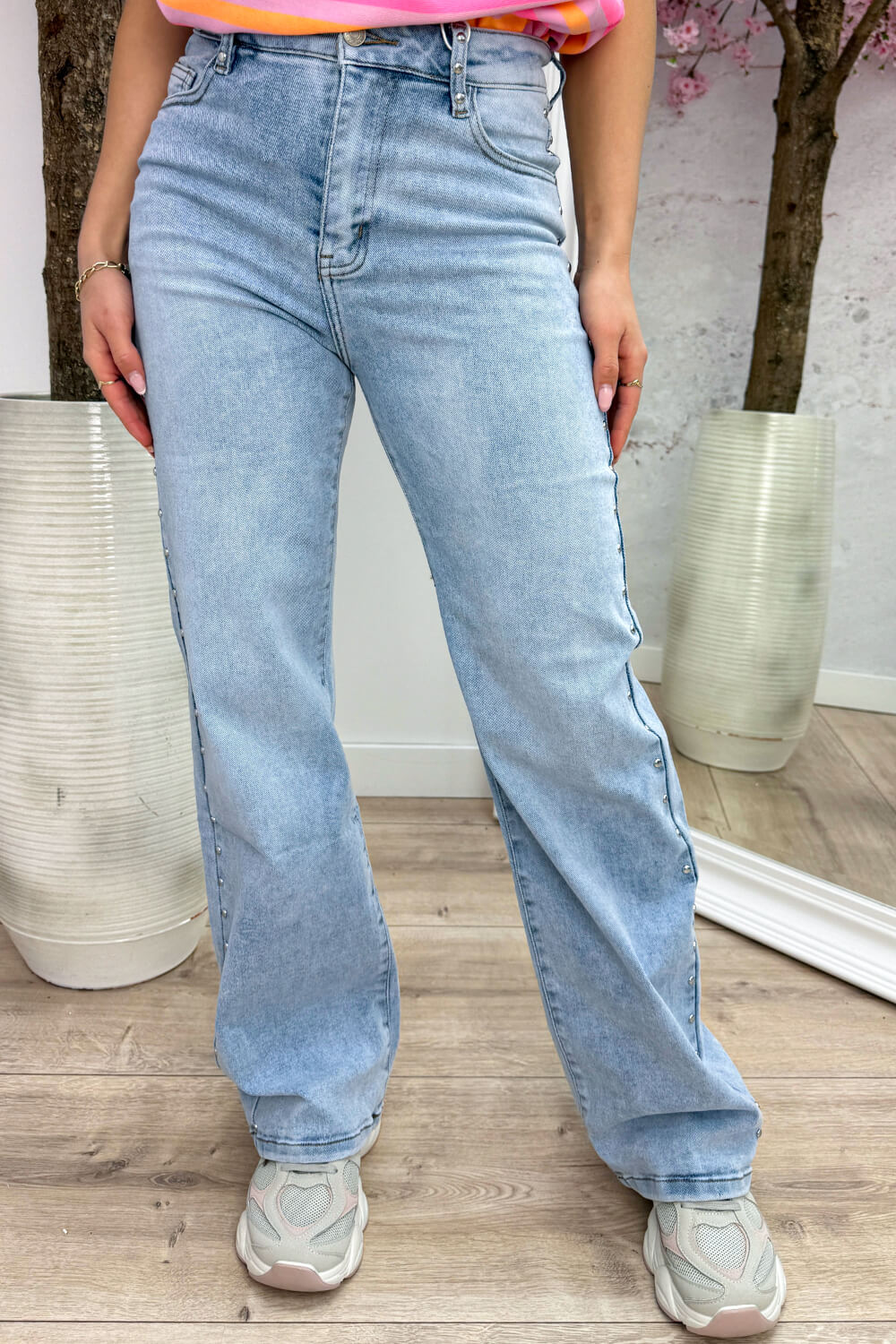 Starstruck studded straight leg jeans - Jeans blue