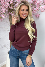 Best basic coll topje - Bordeaux