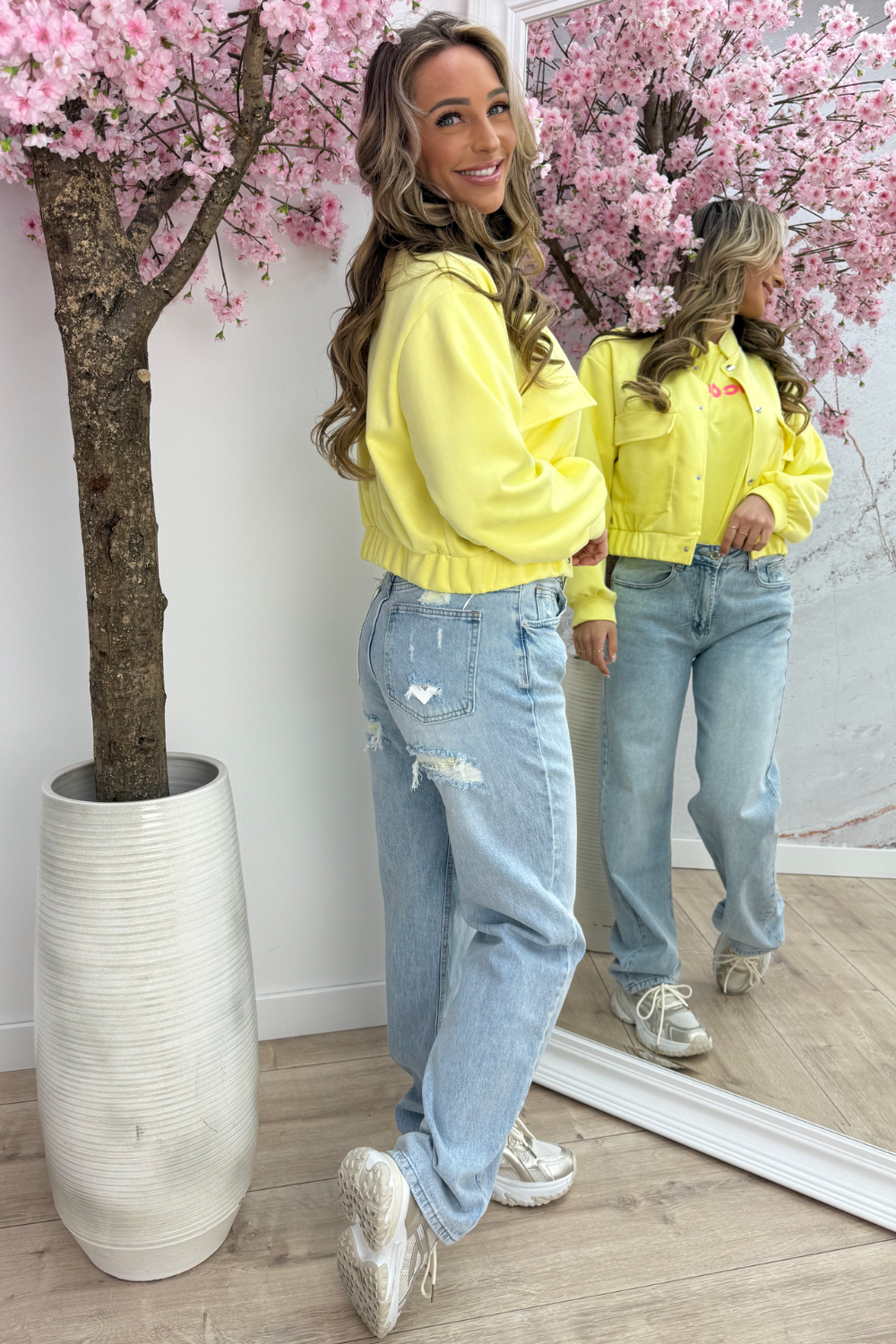 Suede chic jacket - Geel