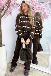 Made with love trui - Bruin