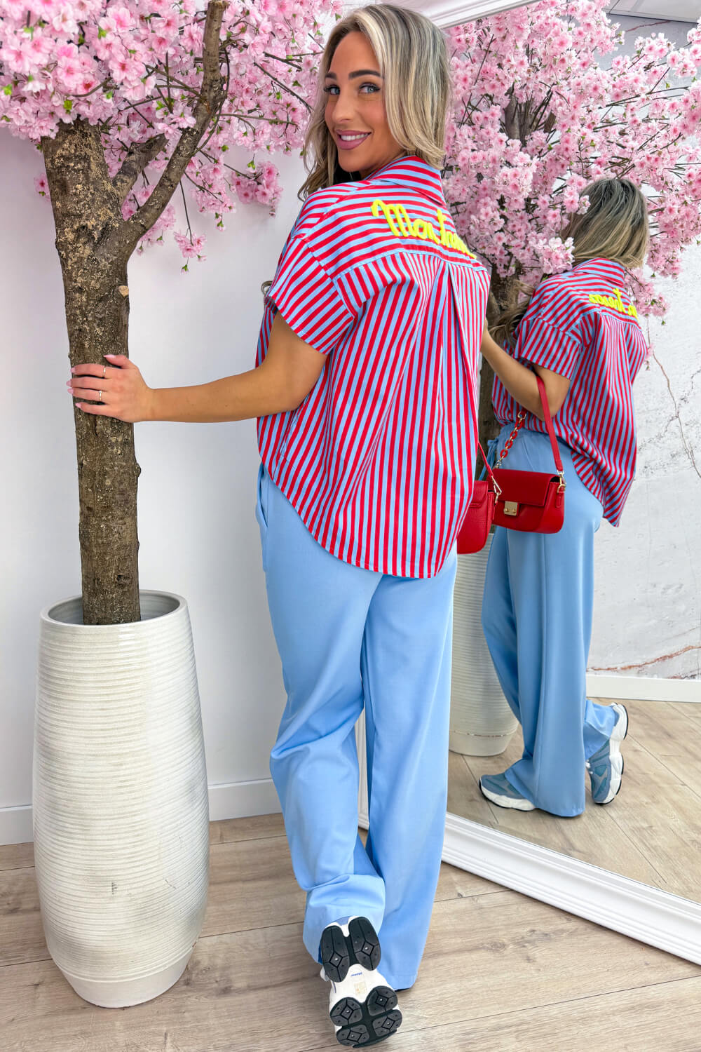 Mon tresor stripe blouse - Rood