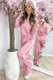 Leopard stripe comfy co-ord - Roze