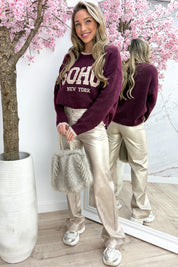 Studded soho trui - Bordeaux