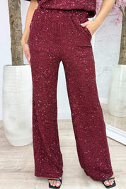 Lovely paillets pants - Bordeaux