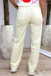 Everyday basic straight leg jeans - Geel