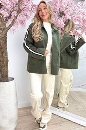 Teddy stripe jacket - Army