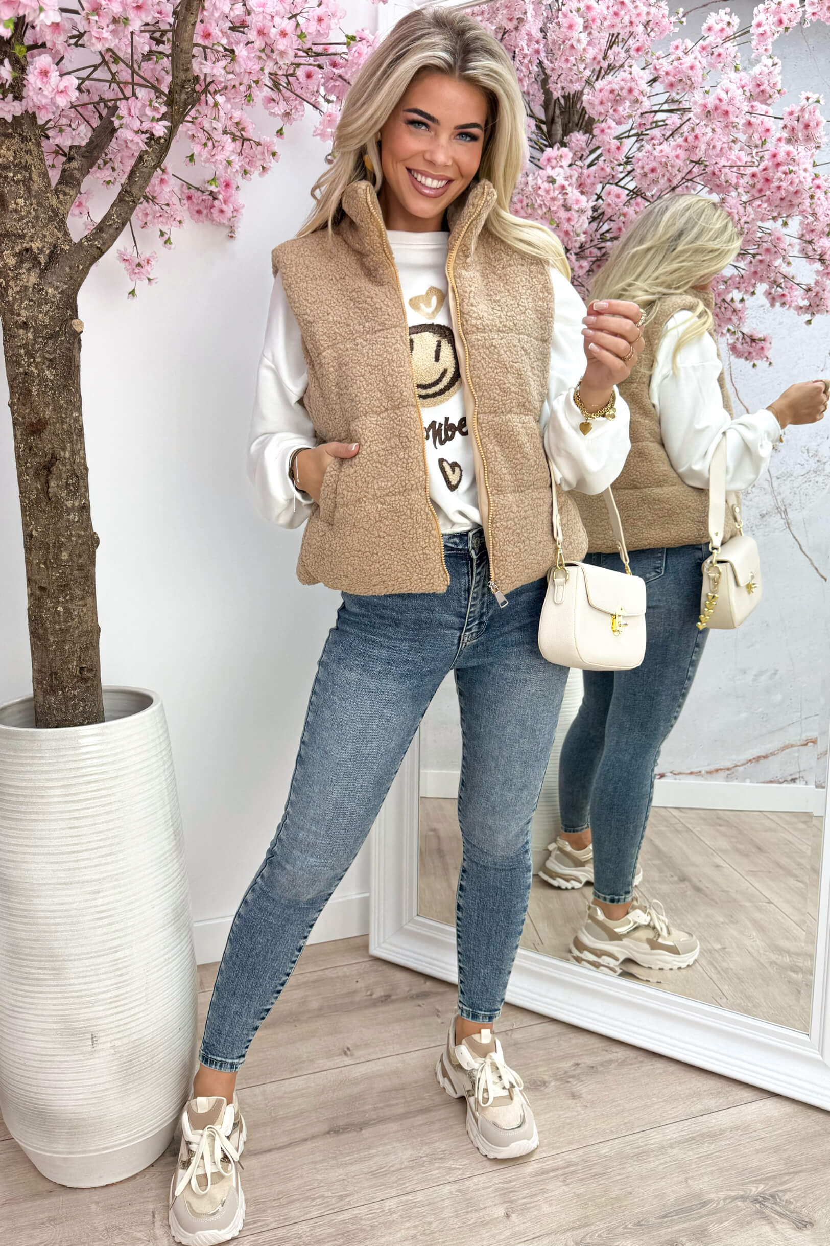 Teddy bodywarmer - Camel