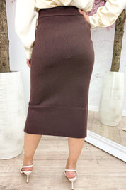Gold rose button split skirt - Bruin