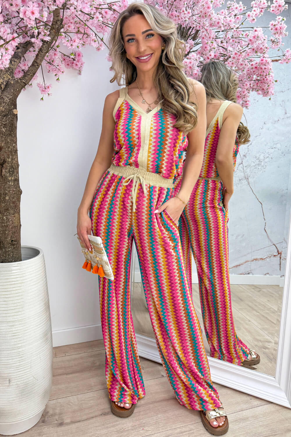 Missy lurex co-ord - Fuchsia
