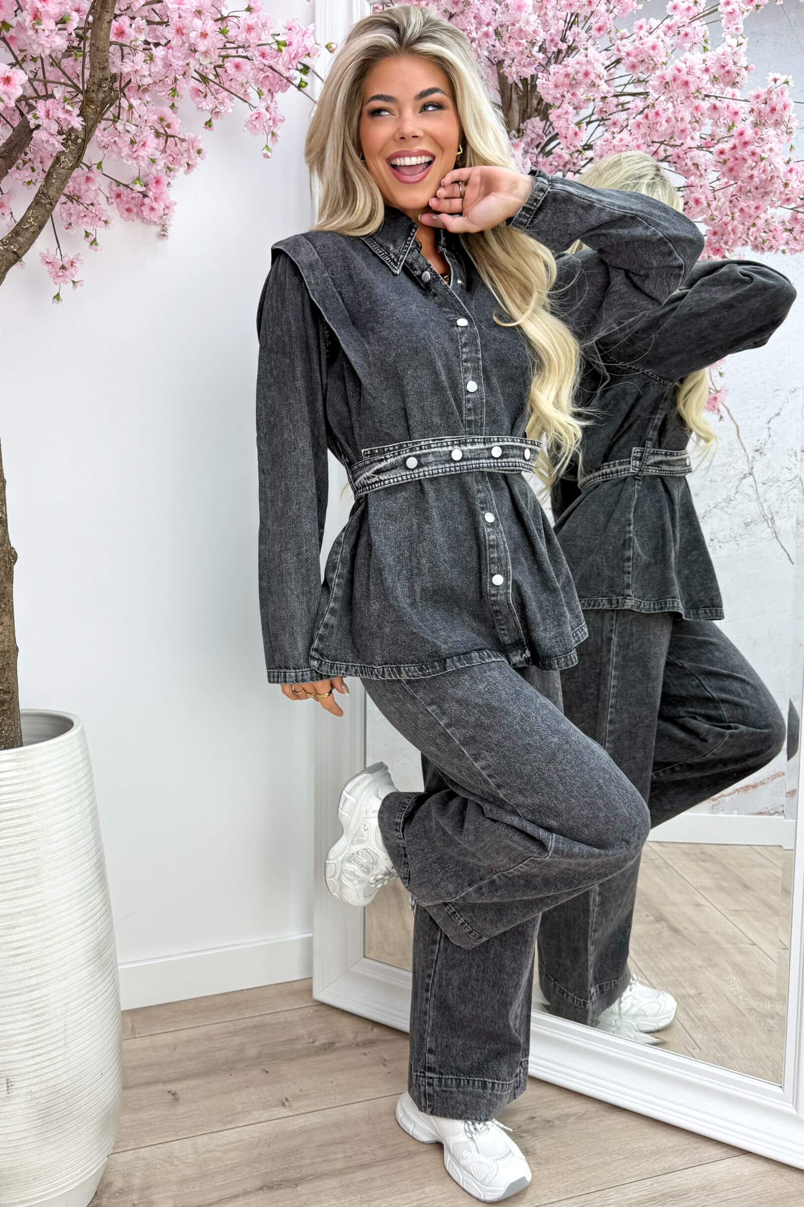 Denim Co -Oord A2502 - DK. gray