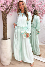 Silky bow topje - Mint